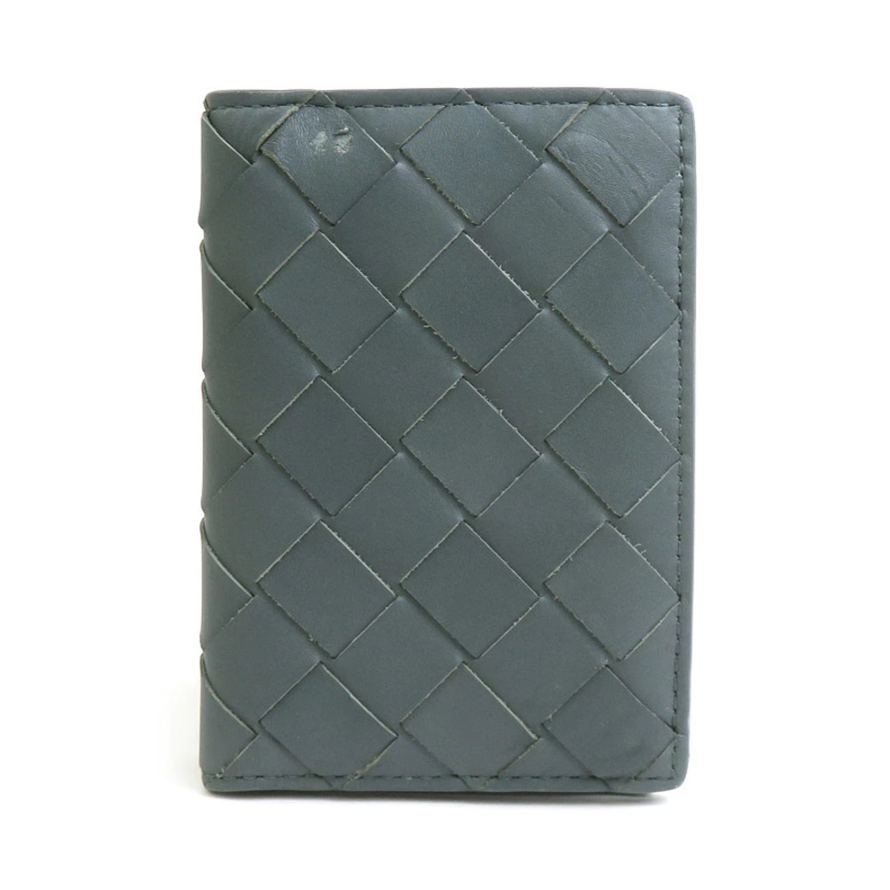 Bottega Veneta Card Case Wallet Intrecciato leather gray